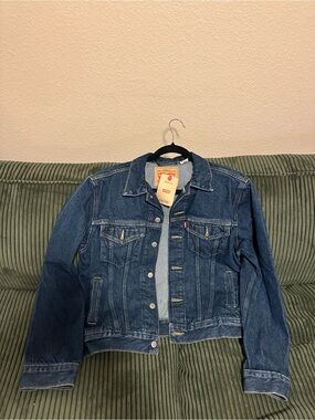 Levi's Dark Blue Women's Denim “Ex-Boyfriend” Trucker Jacket- SIZE SMALL
